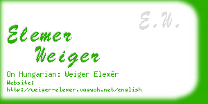 elemer weiger business card